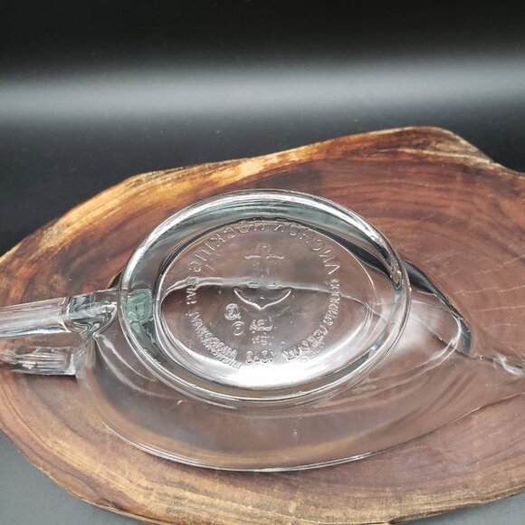 Vintage Anchor Hocking Glass Gravy Boat – Clear Pressed Glass 8.5” with Handle - Picture 8 of 12
